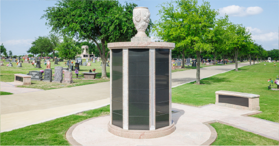 Cremation niches columbarium at a North Texas cemetery