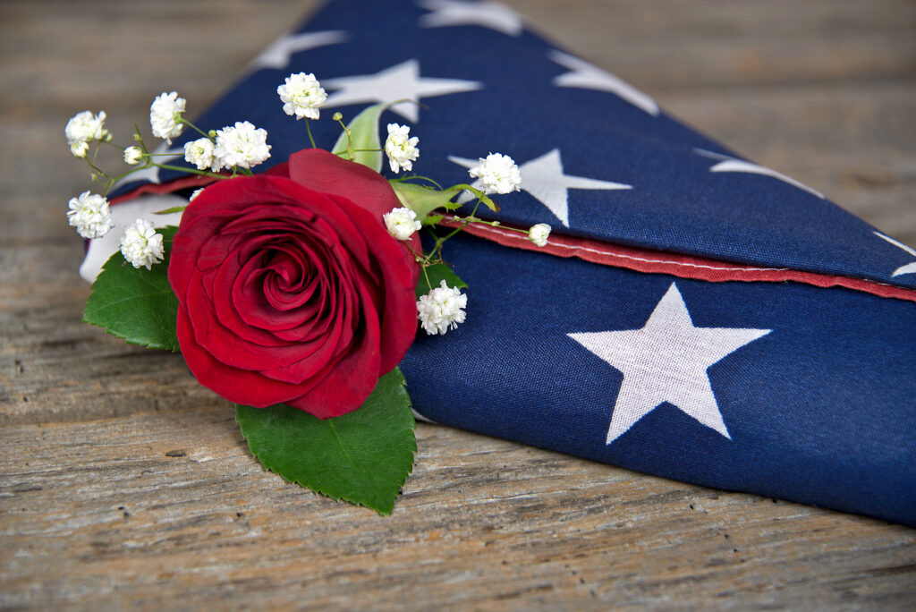 Military funeral honors and flag presentation at Turrentine-Jackson-Morrow